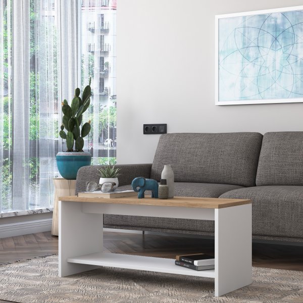 Abby soffbord 80x40 cm - Ek/vit