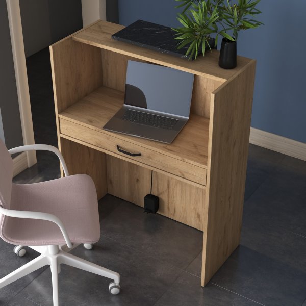 Idora receptiebalie - Walnoot/marmer Idora receptiebalie - Walnoot/marmer