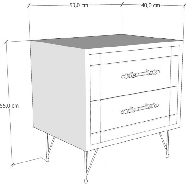 Night sängbord - Vit/svart Night sängbord - Vit/svart