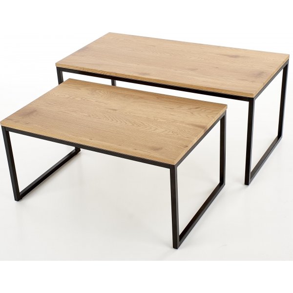 Table Lisha 80 x 50 cm - Chêne/noir Table Lisha 80 x 50 cm - Chêne/noir