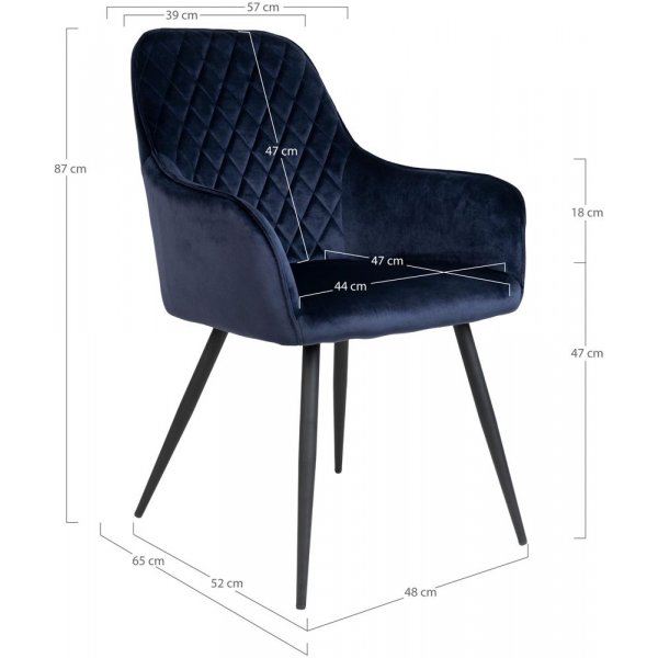 Chaise de Salle à Manger Harbo - Bleu Chaise de Salle à Manger Harbo - Bleu