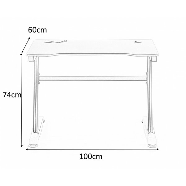 Skrivbord Astal med LED-belysning - Svart & rd