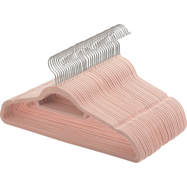 Cintre, velours, 45 cm, paquet de 50 - Rose