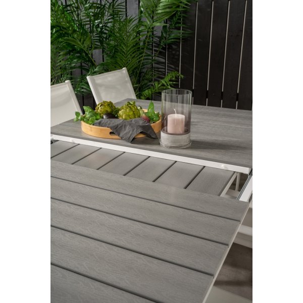 Levels utematgrupp med 6 st Santorini stolar - Grå/Vit Levels utematgrupp med 6 st Santorini stolar - Grå/Vit