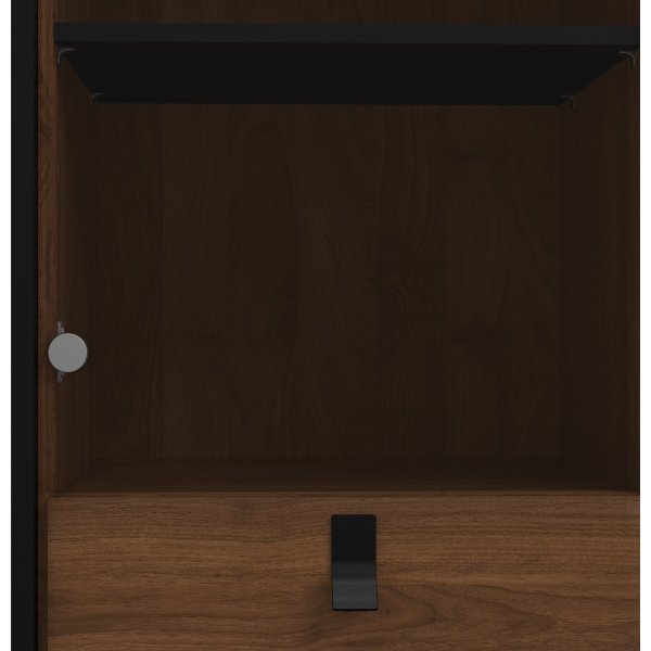 Ry vitrinekast - Zwart/walnoot