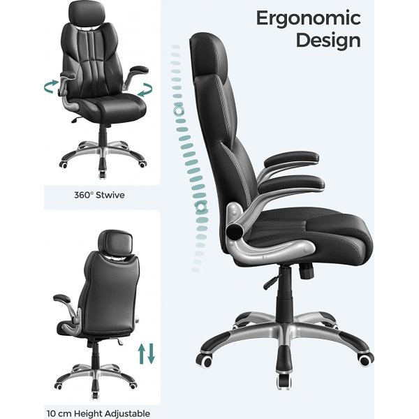 Chaise de bureau Yasmina - Noir Chaise de bureau Yasmina - Noir