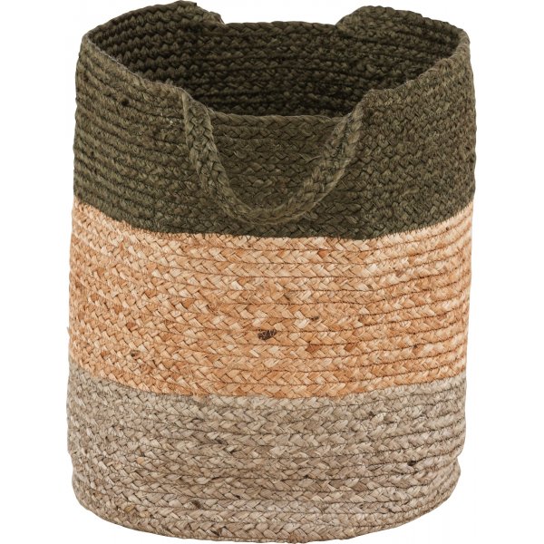 Panier Kanpur 35 cm - Vert/jute