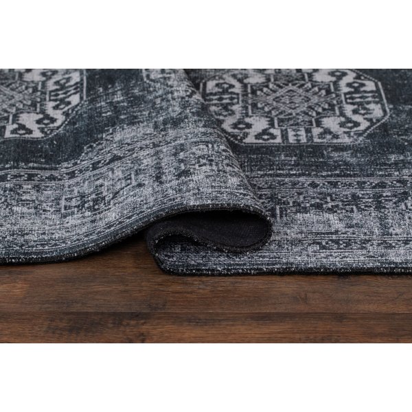 Tapis en coton Adana Boccara Noir