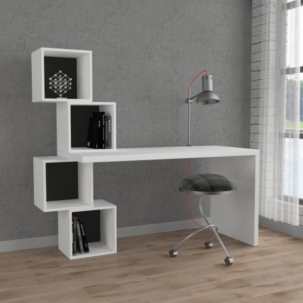 Balance skrivbord 157,5x60 cm - Vit/antracit