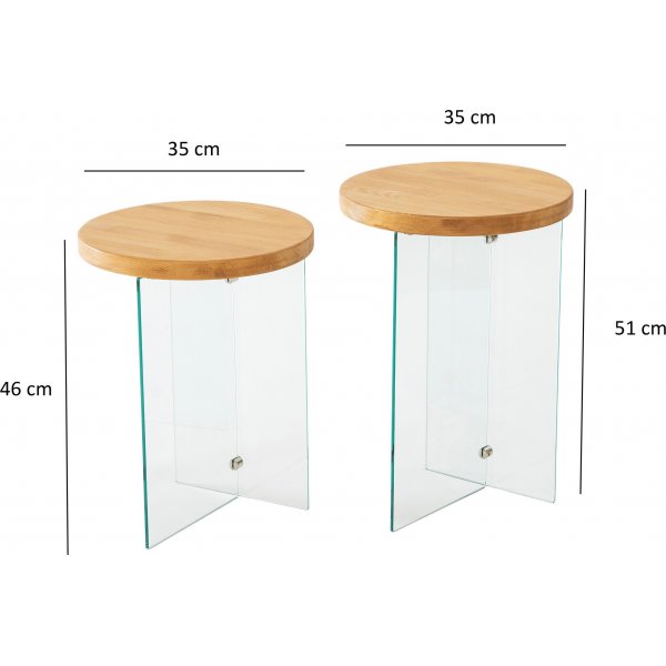 Serenity bijzettafelset Ø35/35 cm - Eiken Serenity bijzettafelset Ø35/35 cm - Eiken