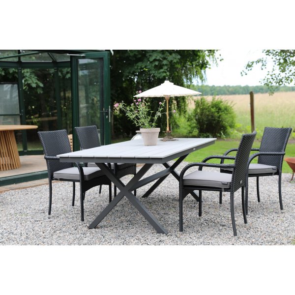 Stokke matbord 200 cm - Gr�/svart