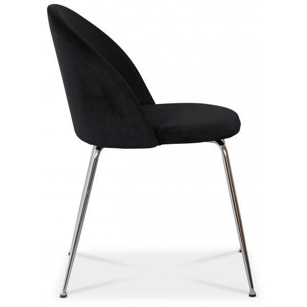 Art velvet stol - Svart / Krom
