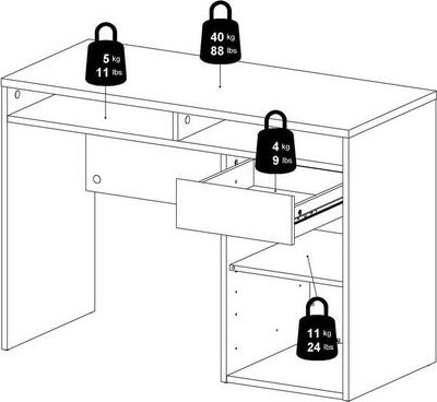Bureau Function Plus 110,2 x 48,2 x 77,4 cm - Hickory Bureau Function Plus 110,2 x 48,2 x 77,4 cm - Hickory