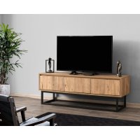Tilsim mediabnk 140 cm - Svart/furu