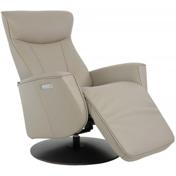 Fauteuil inclinable Hjellegjerde Oscar (Fonction lectrique) - Beige (Cuir) / Noir