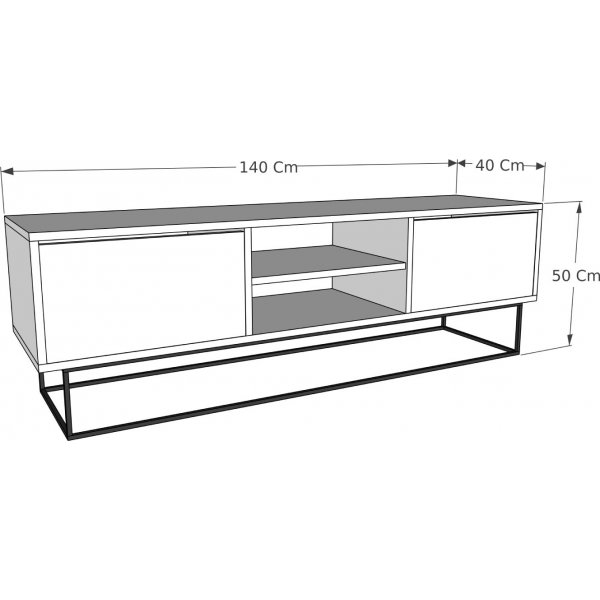 Banc de contrle multimdia 140 cm - Marron fonc/noir