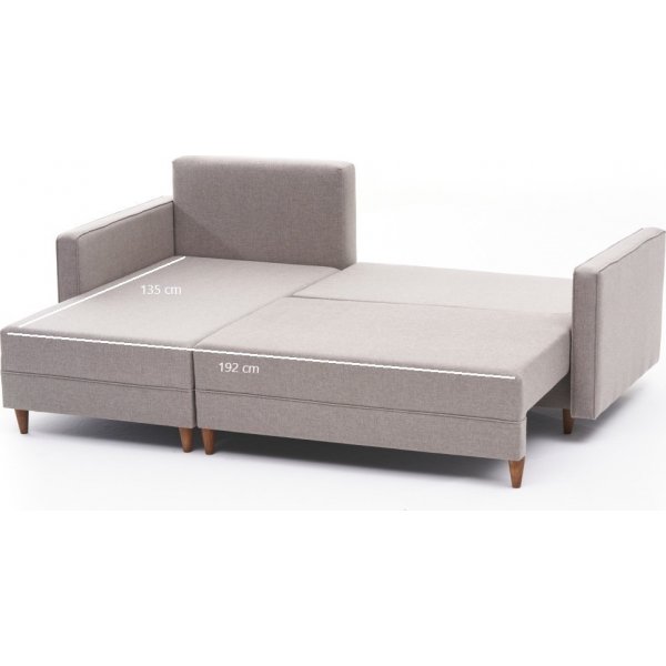 Aydam slaapbank links - Creme wit