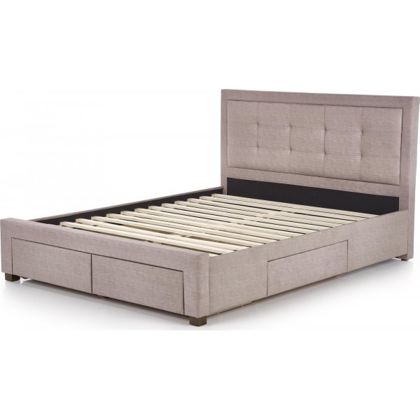 Cadre de lit Neveah - Beige/noyer Cadre de lit Neveah - Beige/noyer