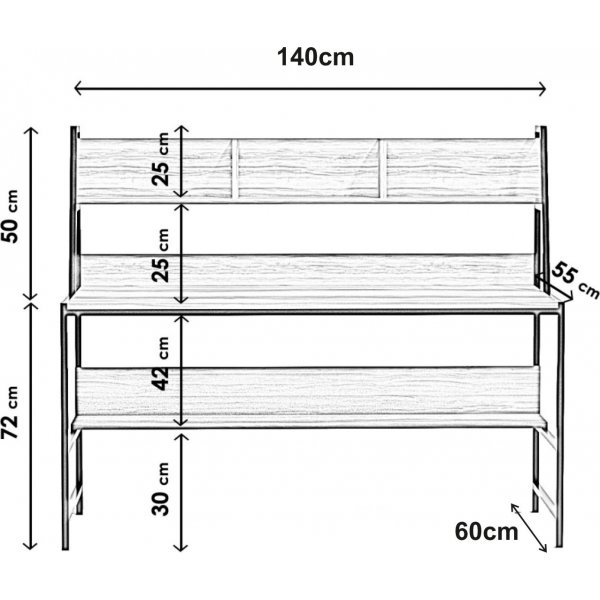 Bureau Demir 140 x 60 cm - Chêne Bureau Demir 140 x 60 cm - Chêne