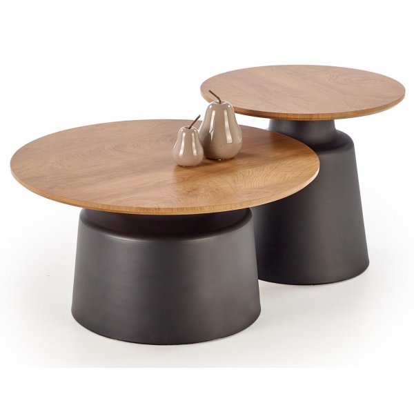 Satsbord 70/50 cm svart / Natur