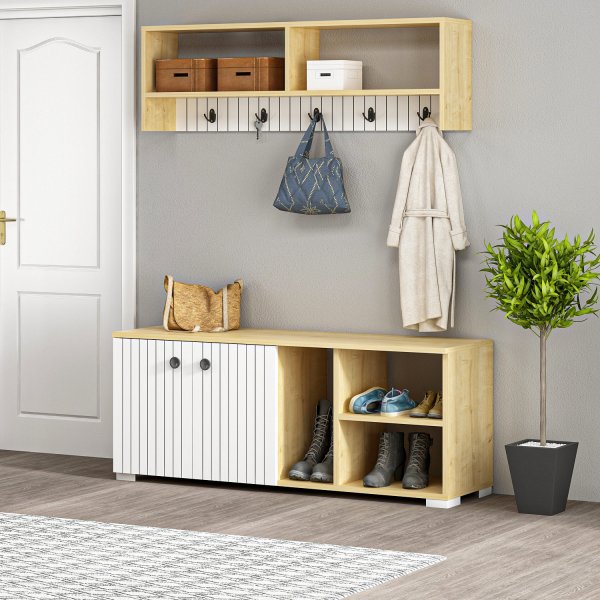 Mobilier d'entrée Sarandon - Blanc/saphir Mobilier d'entrée Sarandon - Blanc/saphir