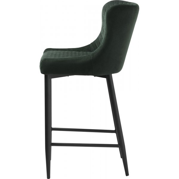 Tabouret de bar Carrie en velours vert SH 77 cm Tabouret de bar Carrie en velours vert SH 77 cm