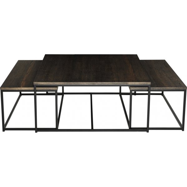 Set table basse Natalie 85/90 x 44/90 cm - Chne brun fonc