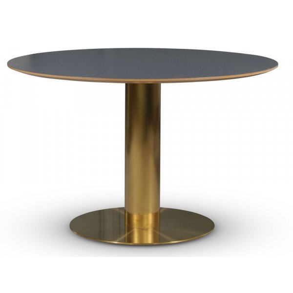 Empire matbord 118 cm - Perstorp mrk virrvarv / Borstad mssing