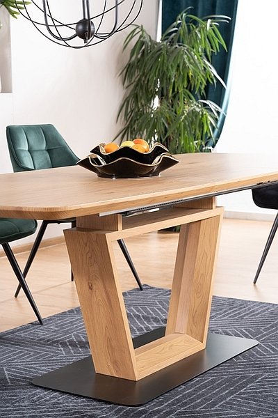 Table à manger Santiago 160-220 cm - Chêne/noir Table à manger Santiago 160-220 cm - Chêne/noir