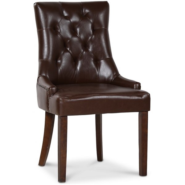 Paris matgrupp vitt bord med 4 st Tuva New Port stolar i brunt PU med rygghandtag