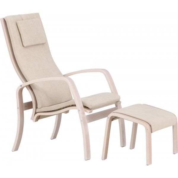 Grötö loungestol - Beige/Whitewash Grötö loungestol - Beige/Whitewash