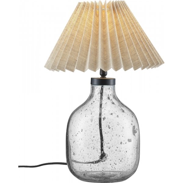 Lampe de table Groove - Verre clair/Naturel