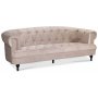 Chesterfield Oxford 3-sits soffa - Beige sammet