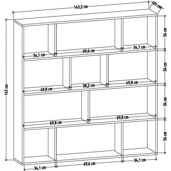 Bibliothèque Hodbi - Blanc/wengé Bibliothèque Hodbi - Blanc/wengé