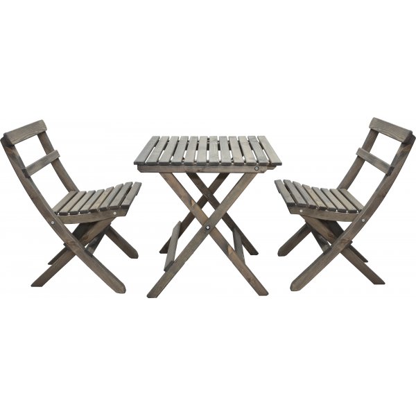 Table de groupe d'extrieur Wilma 65 x 65 cm avec 2 chaises Knohult - Gris