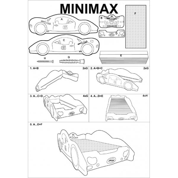 Louie racerbil barnsäng - Valfri färg och storlek! Louie racerbil barnsäng - Valfri färg och storlek!