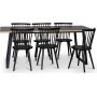 Edge 3.0 matgrupp 190x90 cm inkl 6 st svarta pinnstolar Castor - Gr Hgtryckslaminat (HPL)