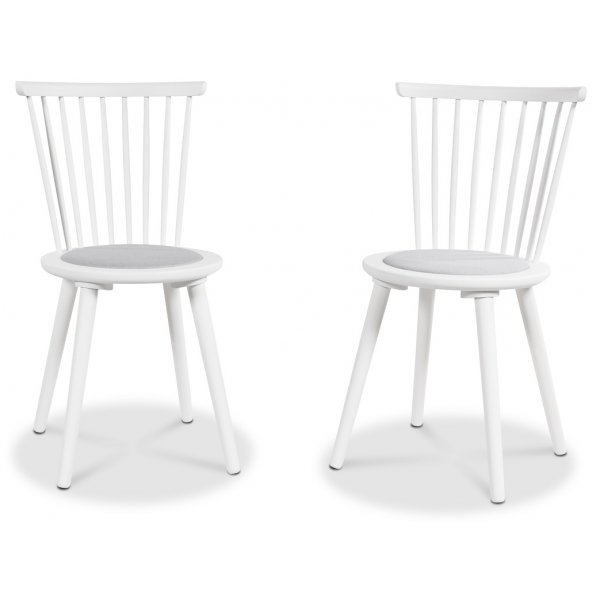 Rosvik matgrupp gr�tt runt bord med 4 st Castor Pinnstolar - Gr� / Vit