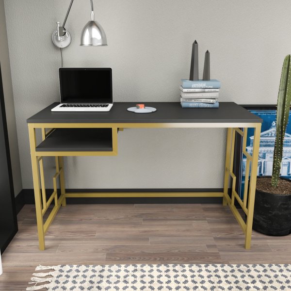 Kennesaw skrivbord 120 x 60 cm - Guld/antracit Kennesaw skrivbord 120 x 60 cm - Guld/antracit