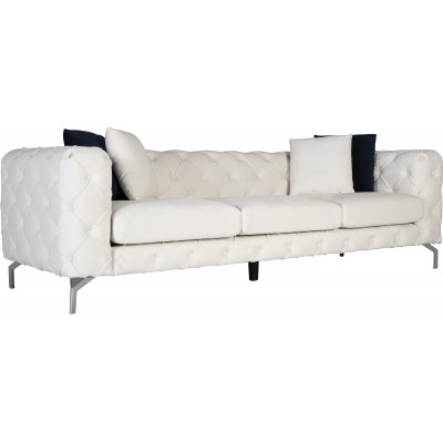 Como 3-sits soffa i beige sammet + Mbelvrdskit fr textilier