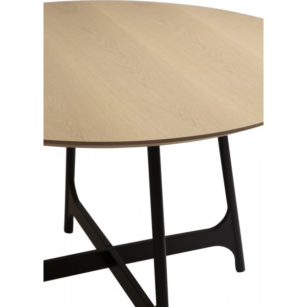 Table  manger Ooid 120 cm - Placage chne/noir