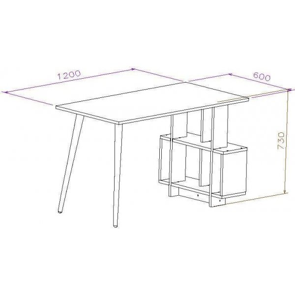 Lagomood skrivbord 120x60 cm - Ek/vit