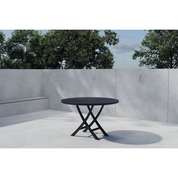 Matbord Kenya runt Ø120 cm - svart teak Matbord Kenya runt Ø120 cm - svart teak