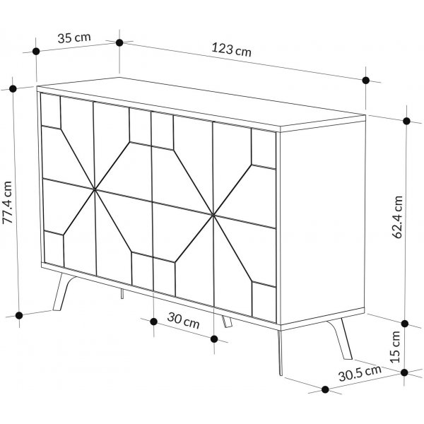 Buffet Dune 123 cm - Anthracite Buffet Dune 123 cm - Anthracite