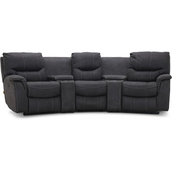 Rom elektrisk 3-sits reclinersoffa - Gr tyg