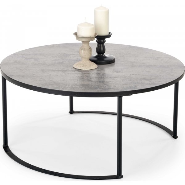 Table basse Macao Ø80 cm - Gris/noir Table basse Macao Ø80 cm - Gris/noir