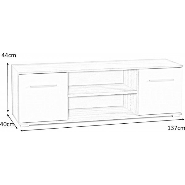 TV-bänk Abdel - Vit/ek TV-bänk Abdel - Vit/ek
