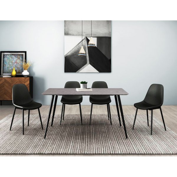 Damon matbord 140x 80 cm - MDF/betong Damon matbord 140x 80 cm - MDF/betong