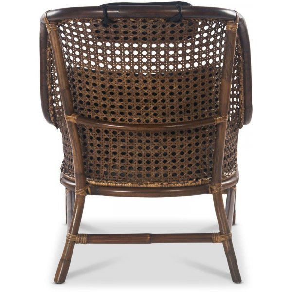 Anton fåtölj i rotting - Brunbetsad / Svart PU Anton fåtölj i rotting - Brunbetsad / Svart PU