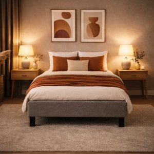 Komplett säng 120x200 cm grå Komplett säng 120x200 cm grå